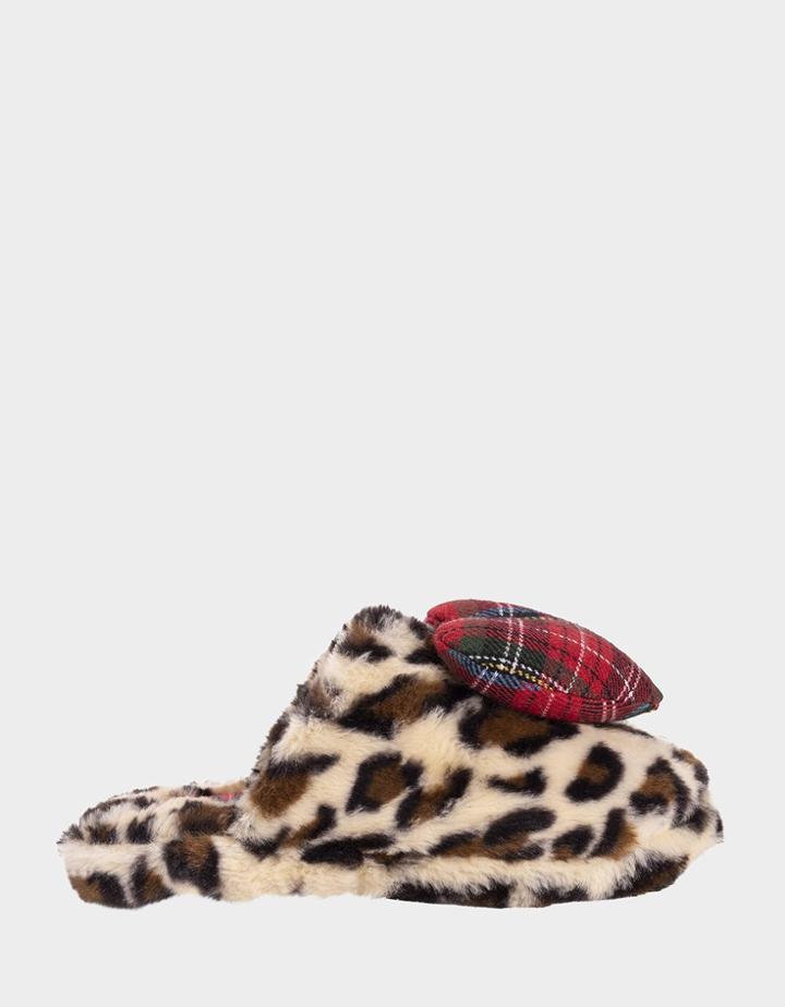 Betseyjohnson Cozy Heart Slipper Leopard Leopard