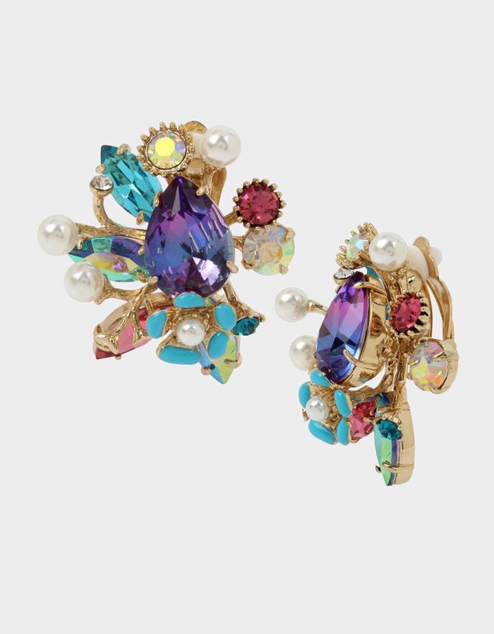 Betseyjohnson Festival Mermaid Cluster Clip Earrings Multi