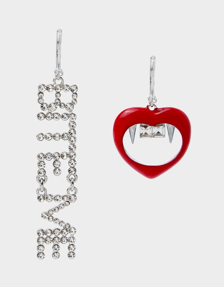 Betseyjohnson Glampire Bit Me Mismatch Earrings Red