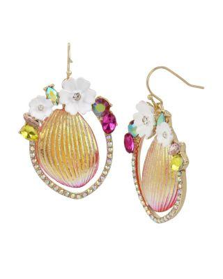 Steve Madden Paradise Lost Petal Drop Earrings Pink