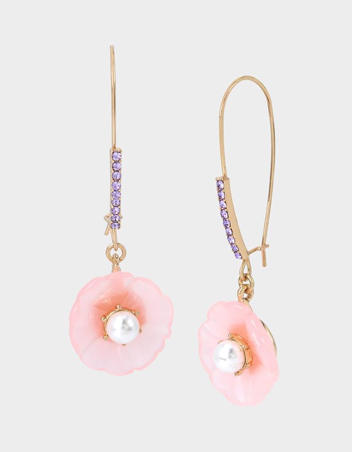 Betseyjohnson Enchanted Flower Hook Earrings Pink