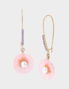 Betseyjohnson Enchanted Flower Hook Earrings Pink