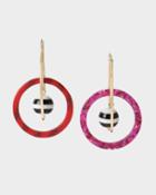 Betseyjohnson Unbreak My Heart Hoop Earrings Pink Multi