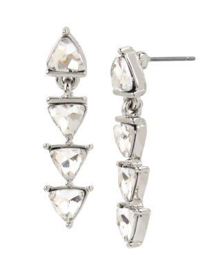 Steve Madden Betsey Blue Love Letters Silver Linear Earrings Silver