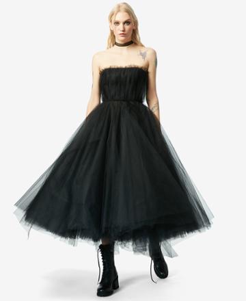 Betseyjohnson Bj Vintage Black Swan Dress Black