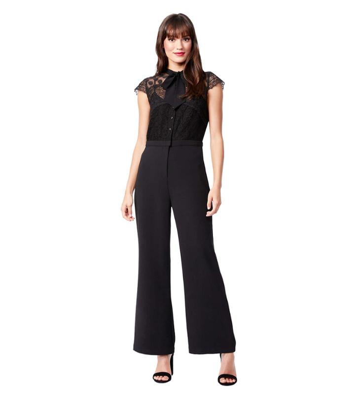 Betseyjohnson Mixed Lace Jumpsuit Black