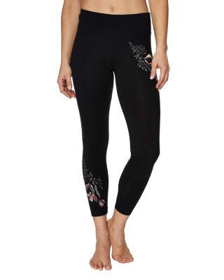 Steve Madden Floral Embroidered Legging Black