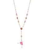 Steve Madden Ballerina Rose Dancer Y Necklace Pink