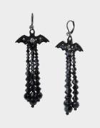 Betseyjohnson Just Treats Bat Fringe Earrings Black