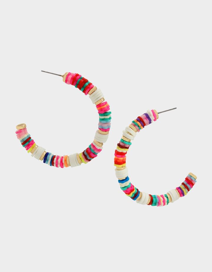 Betseyjohnson Catch The Wave Bead Hoops Multi