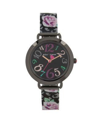 Steve Madden Floral Mesh Strap Black Watch Black