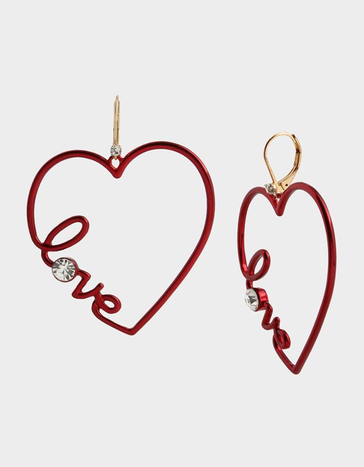 Betseyjohnson Red Hot Heart Love Earrings Red