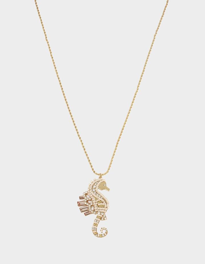 Betseyjohnson Surfmaid Seahorse Pendant White