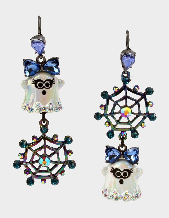 Betseyjohnson Creep It Real Ghost Mismatch Earrings Purple