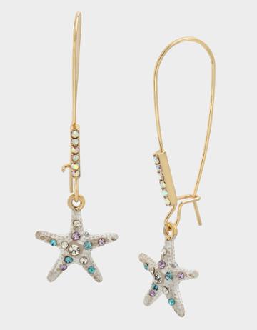 Betseyjohnson Catch The Wave Starfish Hook Earrings Multi