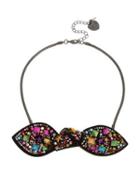 Steve Madden Bowtastic Frontal Necklace Multi