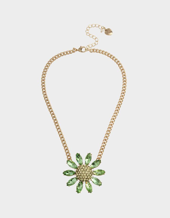 Betseyjohnson Buzz And Bloom Flower Pendant Green