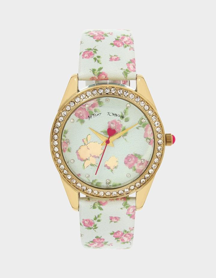 Betseyjohnson Sweetheart Roses Watch Blue Multi