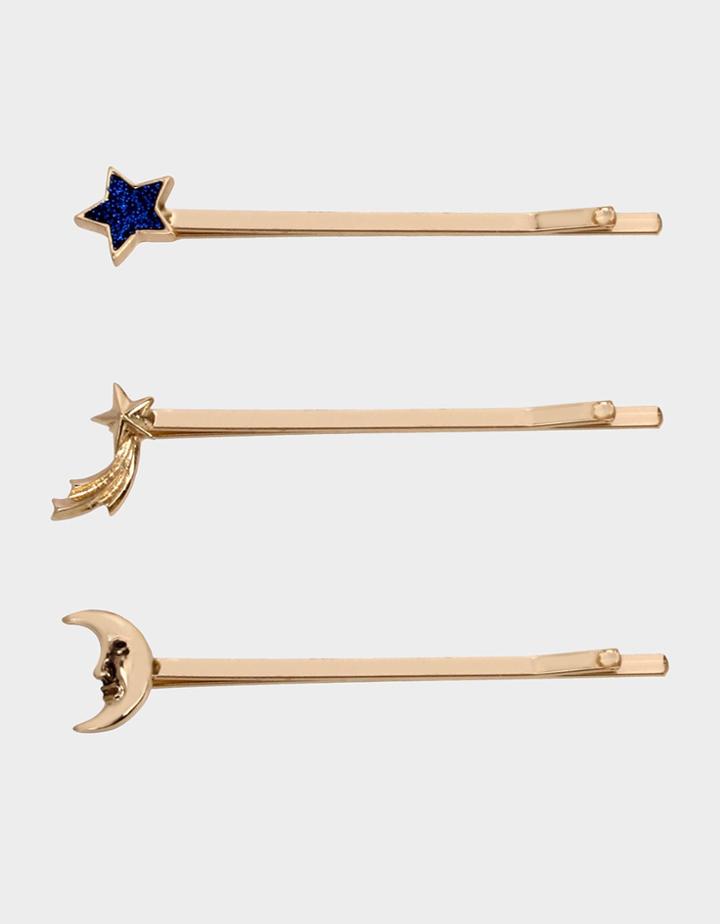 Betseyjohnson Celestial Hair Pin Set Blue