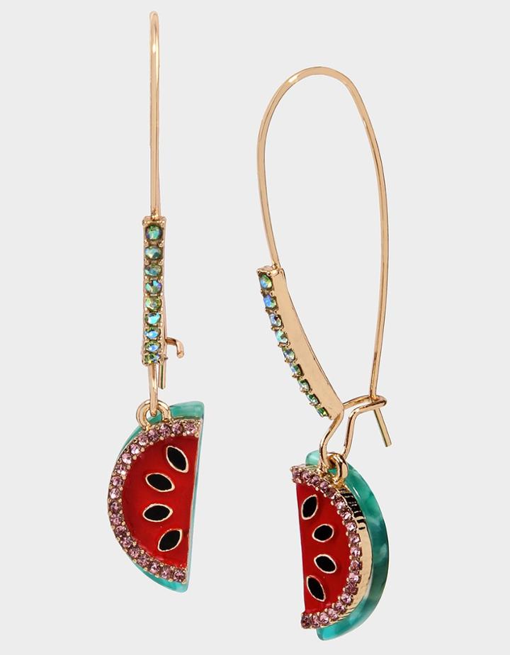 Betseyjohnson Stay Wild Watermelon Earrings Red