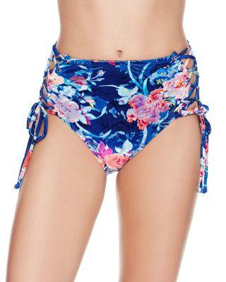 Steve Madden Midnight Garden Too High Waist Bottom Blue Multi