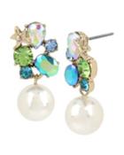 Steve Madden Crabby Couture Cluster Drop Earrings Multi