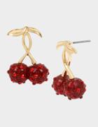 Betseyjohnson Retro Glam Cherries Stud Earrings Red
