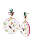 Steve Madden Flat Out Floral Lucite Drop Earrings Multi