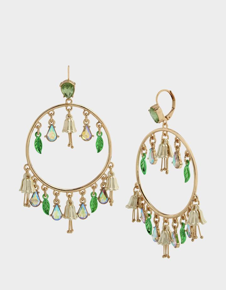 Betseyjohnson Lily Flower Circle Hoops Yellow