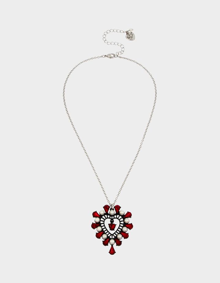 Betseyjohnson Rockin Riches Heart Pendant Red