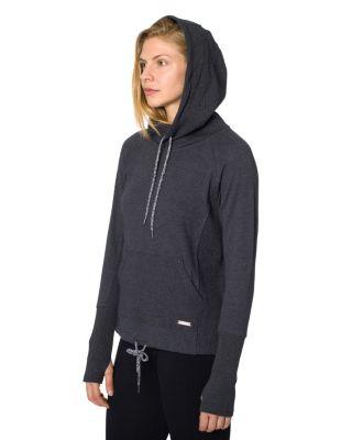 Steve Madden Rib Trim Crop Hoodie Charcoal
