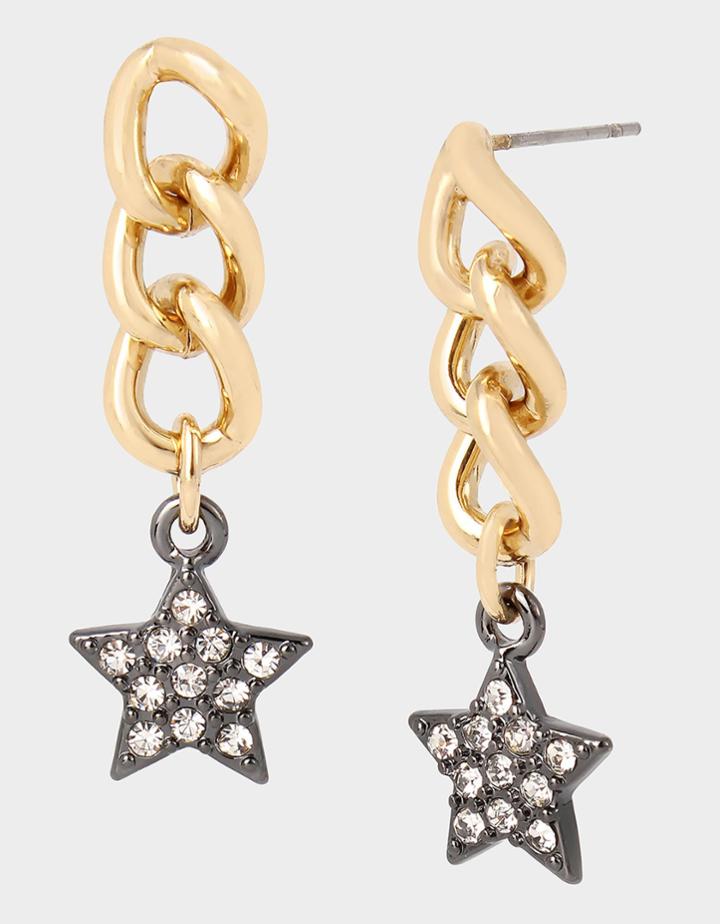 Betseyjohnson Celestial Punk Star Chain Earrings