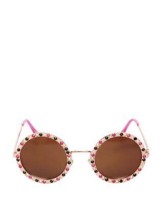 Steve Madden Bling Time Round Sunglasses Black