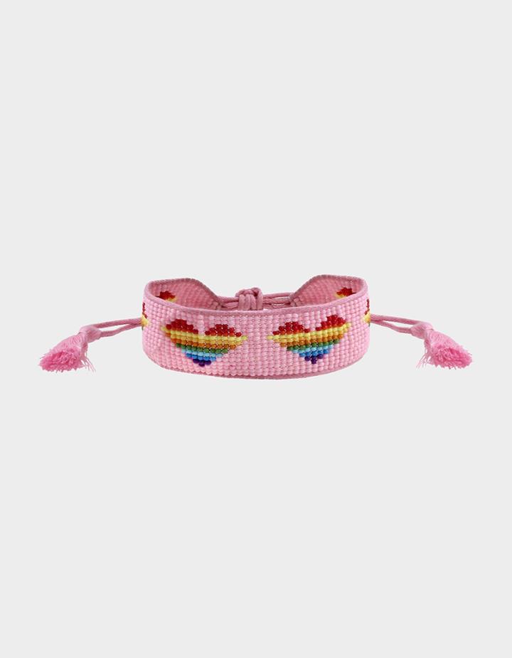 Betseyjohnson Love Is Love Heart Friendship Bracelet Pink