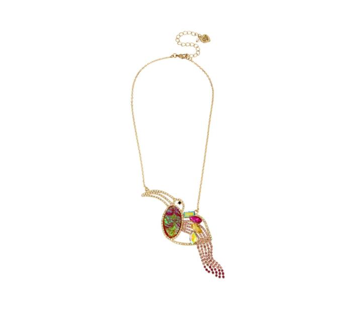 Betseyjohnson Paradise Lost Toucan Pendant Pink
