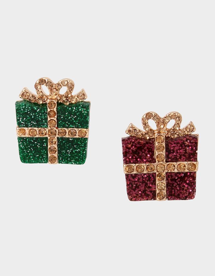 Betseyjohnson Feliz Navidad Present Studs Multi