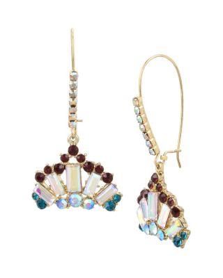 Steve Madden Magical Show Crown Earrings Pink