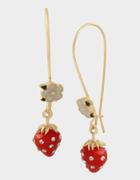 Betseyjohnson Forbidden Fruit Strawberry Hook Earrings Red