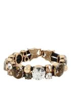 Steve Madden Angels And Wings Stone Leather Bracelet Crystal