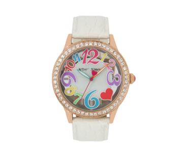 Betseyjohnson Fun Time Clear Face White Watch White