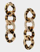 Betseyjohnson True Leopard Link Earrings Crystal