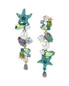 Steve Madden Crabby Couture Starfish Mismatch Earrings Blue