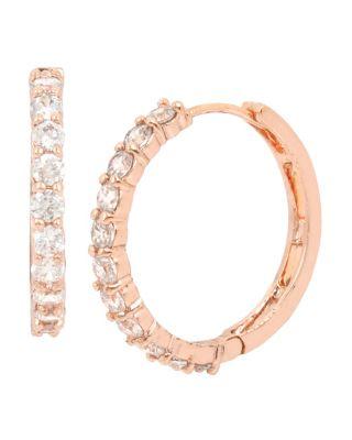 Steve Madden Betsey Blue Bowtiful Hoop Earrings Crystal