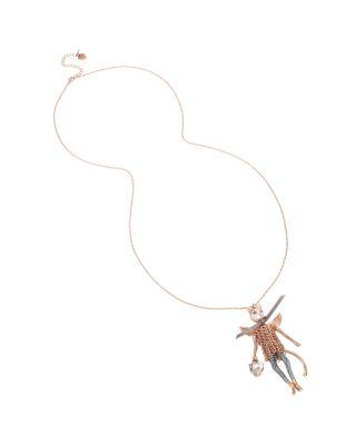 Steve Madden Little Angels Cat Long Pendant Pink
