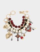 Betseyjohnson Rockin Riches Multi Row Charm Bracelet Red