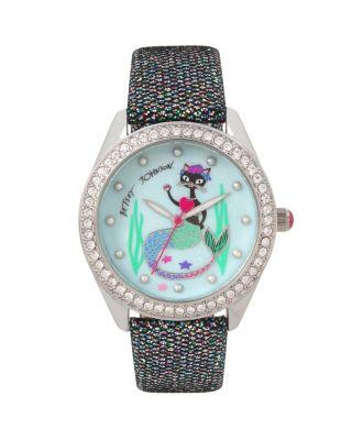 Steve Madden Purr-maid Glitter Watch Silver