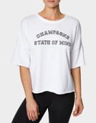 Betseyjohnson Champagne State Of Mind Crop Tee White