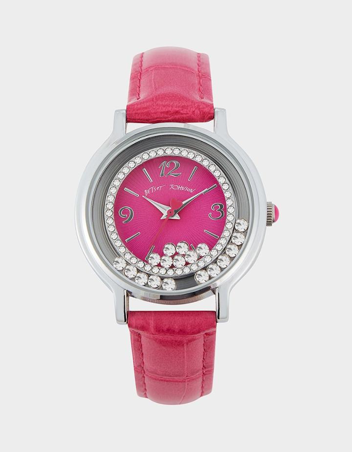 Betseyjohnson Moving Crystals Watch Pink