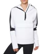 Steve Madden Clear Taping Half Zip Pullover White