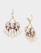 Betseyjohnson Surfmaid Shell Layer Earrings Ivory